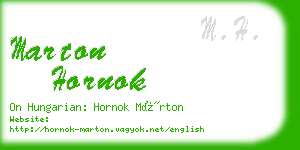marton hornok business card